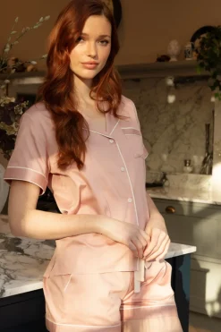 Pyjama Sets | Mother's Day>Fable u0026 Eve Highbury Shorty Pyjama Set LightPink