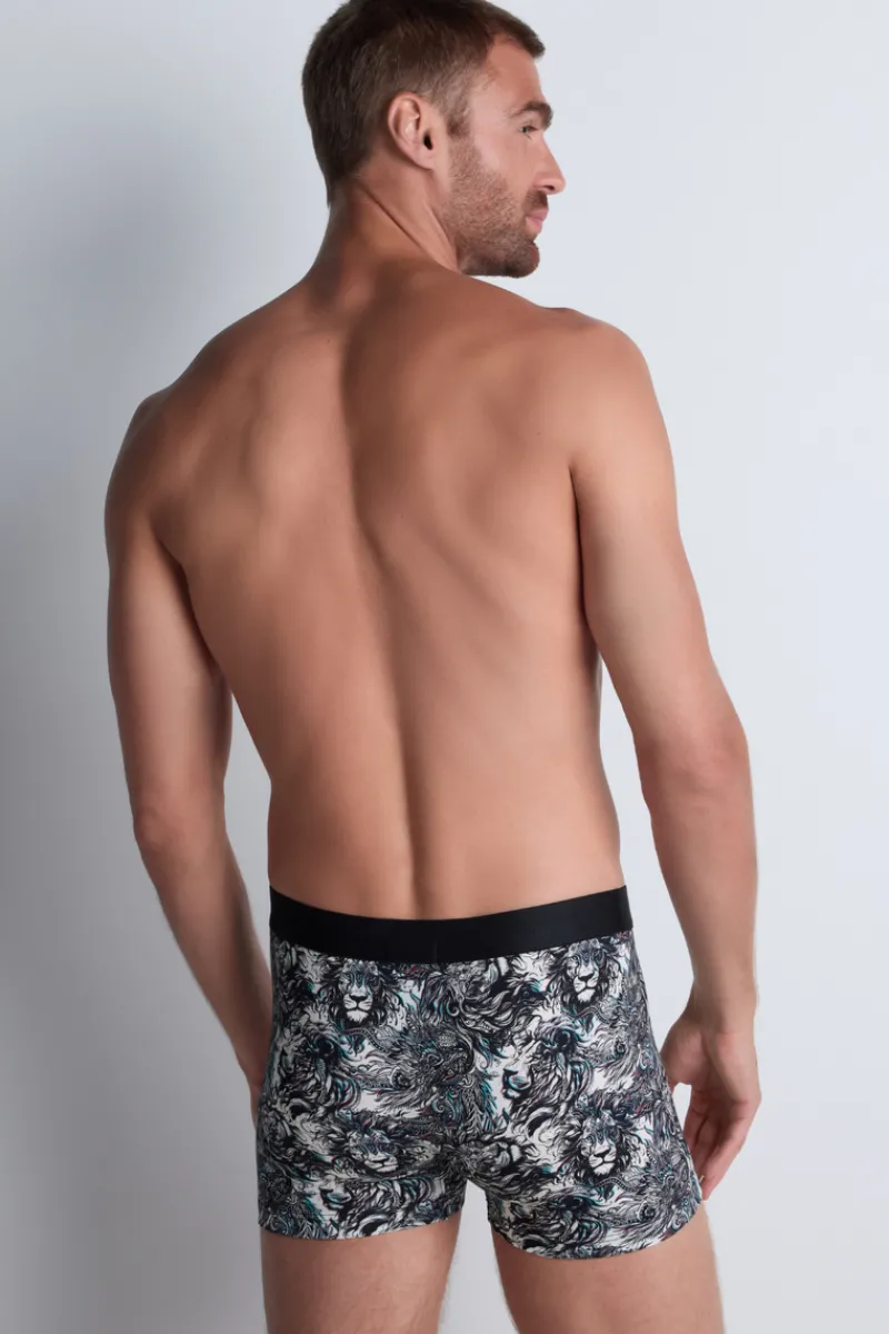 Sexy Lingerie | Luxury French Lingerie>Aubade Homme Men's Modal Cotton Boxer Lion