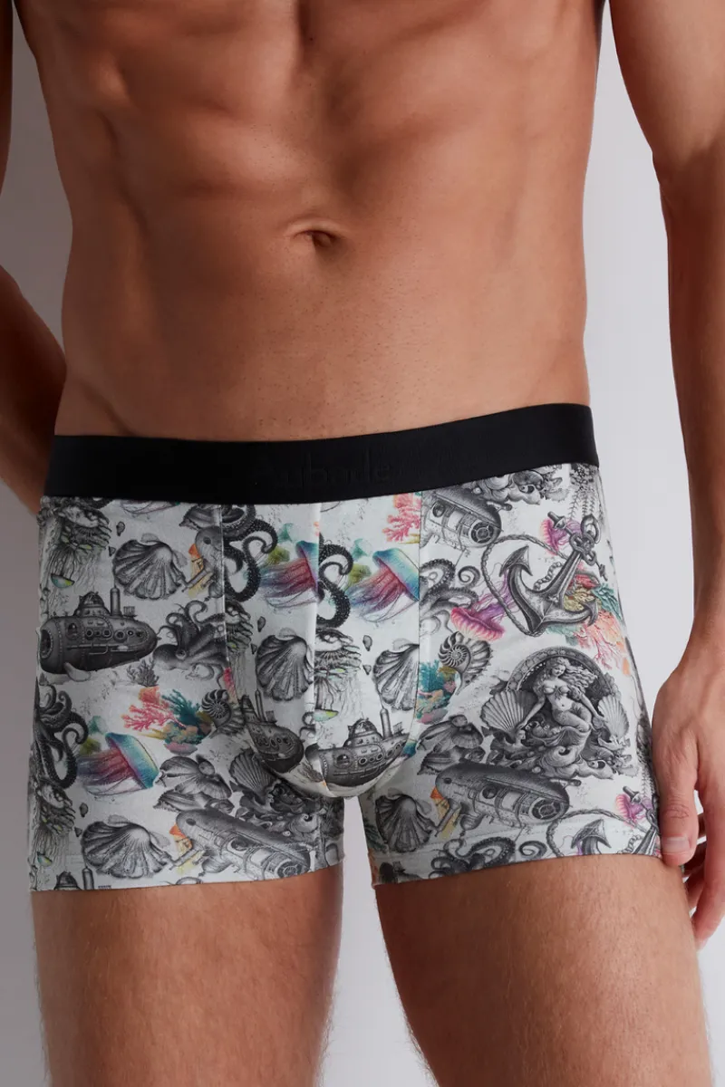 Sexy Lingerie | Luxury French Lingerie>Aubade Homme Men's Modal Cotton Strange Sea Boxer
