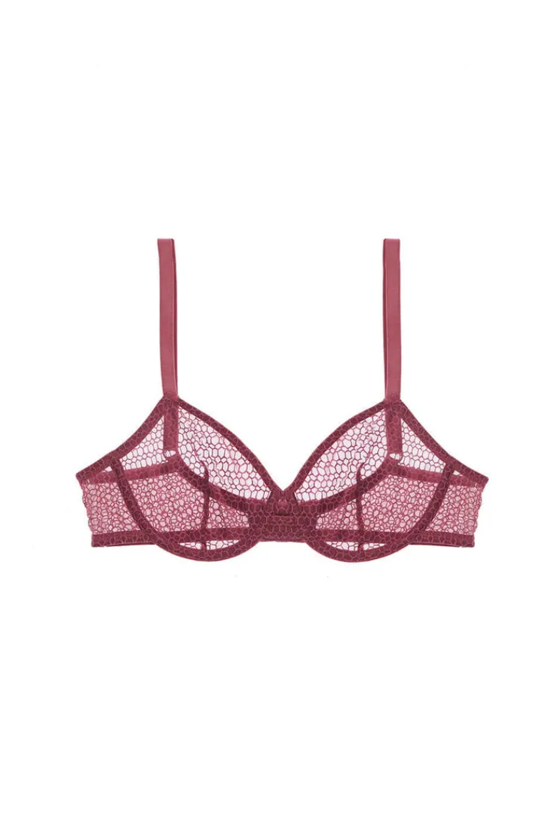 Underwired Bras>Else Honeycomb Underwired Bra, Size UK 32C HoneycombOrchid