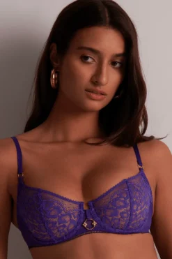 Sexy Lingerie | Luxury French Lingerie>Aubade Illusion Fauve Underwired Half Cup Bra Ultraviolet