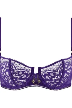 Sexy Lingerie | Luxury French Lingerie>Aubade Illusion Fauve Underwired Half Cup Bra Ultraviolet