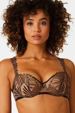 Sexy Lingerie | Luxury French Lingerie>Aubade Iris van Herpen - Sensory Illusion Half Cup Bra GoldenLeaves