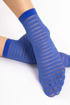 £30 And Under>FiORE Izzy Striped Socks 20 Denier