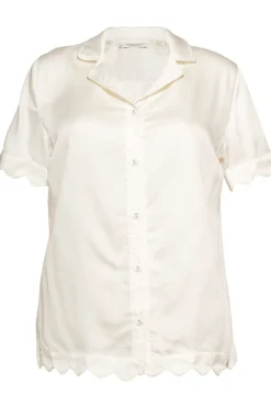 Pyjama Tops | Ready To Wear>Underprotection Jane Short Sleeve Pyjama Shirt Creme