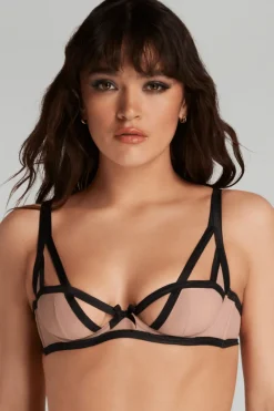 Sheer Lingerie | Balconette Bras & Demi Bras>Agent Provocateur Joan Underwired Balconette Bra Mink