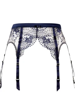 £30 And Under | Suspender Belts>Dita Von Teese Julies Roses Suspender, Size XS (UK 8) Navy