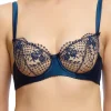 Underwired Bras>Dita Von Teese Julies Roses Underwire Bra, Size UK 32DD Navy