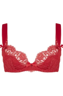 Red Lingerie | Sheer Lingerie>Agent Provocateur Kateryna Plunge Underwi Bra Red
