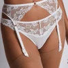 Bridal & Honeymoon Lingerie | Sexy Lingerie>Aubade Kiss Of Love Lace Suspender Opale