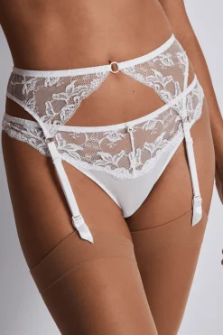 Bridal & Honeymoon Lingerie | Sexy Lingerie>Aubade Kiss Of Love Lace Suspender Opale