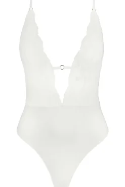 Bridal & Honeymoon Lingerie | Sexy Lingerie>Aubade Kiss Of Love Thong Bodysuit Opale