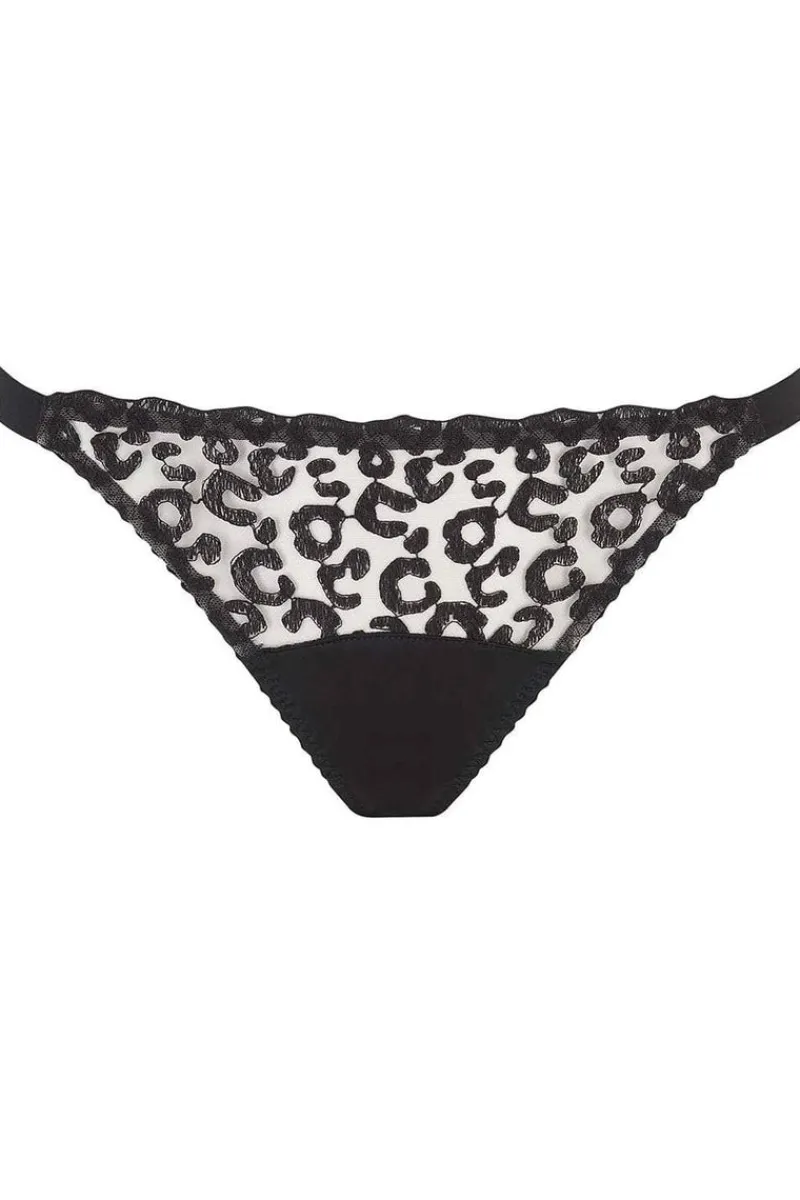 Open Back Knickers | Crotchless & Open Knickers>Fleur of England Kittie Ouvert Brief Black