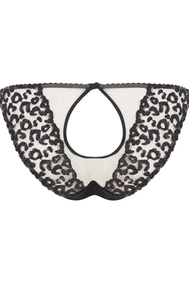 Open Back Knickers | Crotchless & Open Knickers>Fleur of England Kittie Ouvert Brief Black