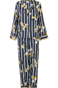 Pyjama Sets | Mother's Day>Fable u0026 Eve Knightsbridge Floral Stripe Print Pyjama Set KnightsbridgeFloralStripePrint