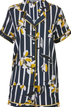 Pyjama Sets | Mother's Day>Fable u0026 Eve Knightsbridge Floral Stripe Print Shorty Set KnightsbridgeFloralStripePrint