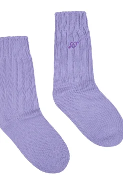 £30 And Under>Love Stories Knitted Ribbed Socks Purple