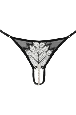 Sexy Lingerie | Sheer Lingerie>Bracli Kyoto Daisy G-String Black