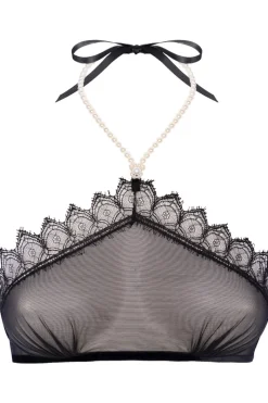 Sexy Lingerie | Sheer Lingerie>Bracli Kyoto Daisy Halter Bra Top Black