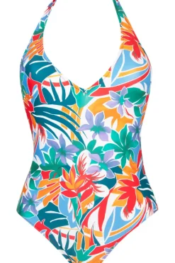 Swimsuits>Antigel La Flaneuse Halterneck Swimsuit PapiersDécoupés