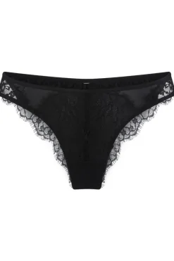 £30 And Under | Thongs & G-strings>Lingadore Lace & Mesh Thong Black