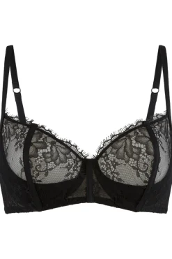 Balconette Bras & Demi Bras | Underwired Bras>Lingadore Lace Balconette Bra Black