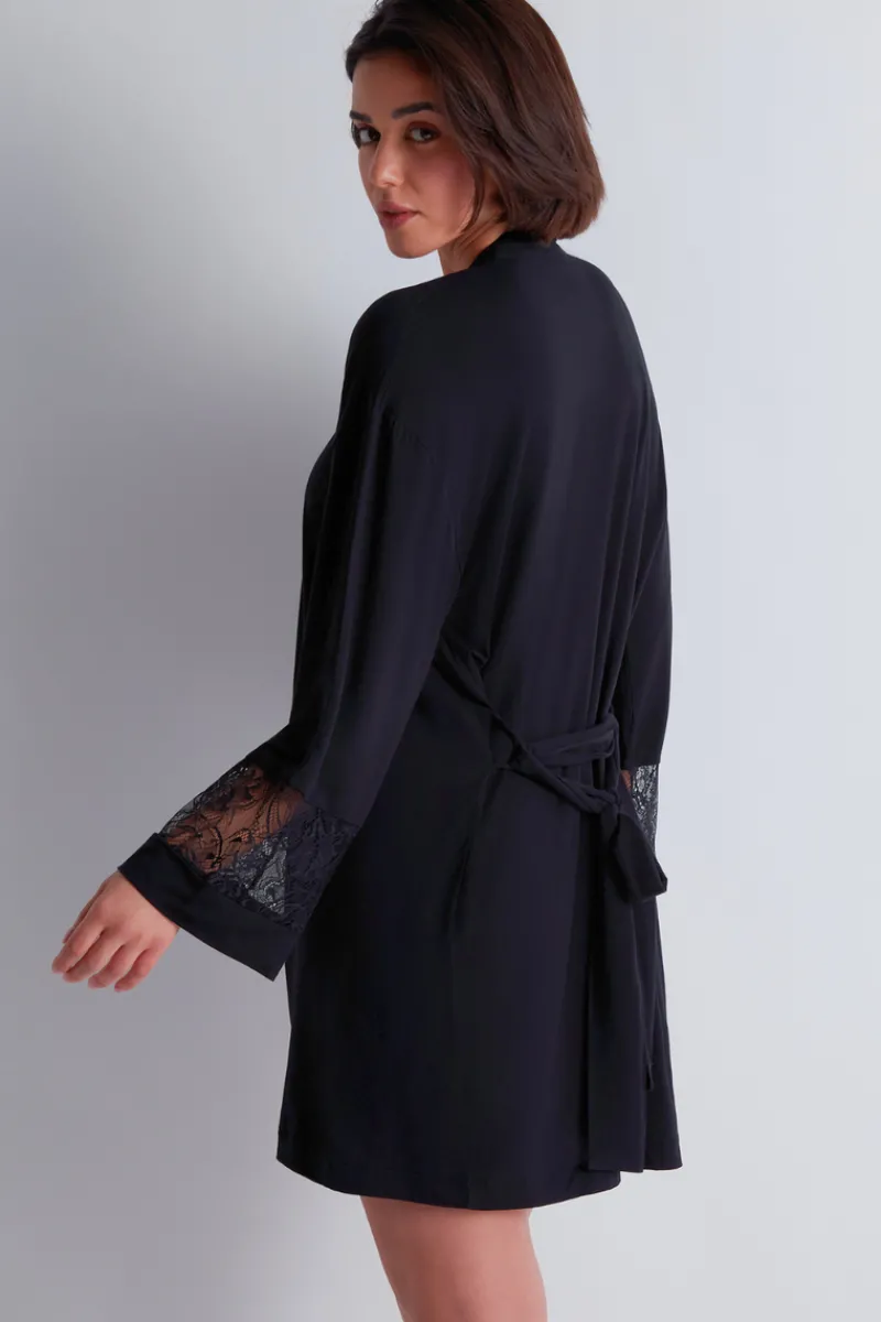 Kimonos & Robes | Sexy Lingerie>Aubade Lazy Days Kimono in Black