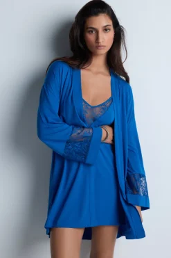Kimonos & Robes | Sexy Lingerie>Aubade Lazy Days Kimono in Blue