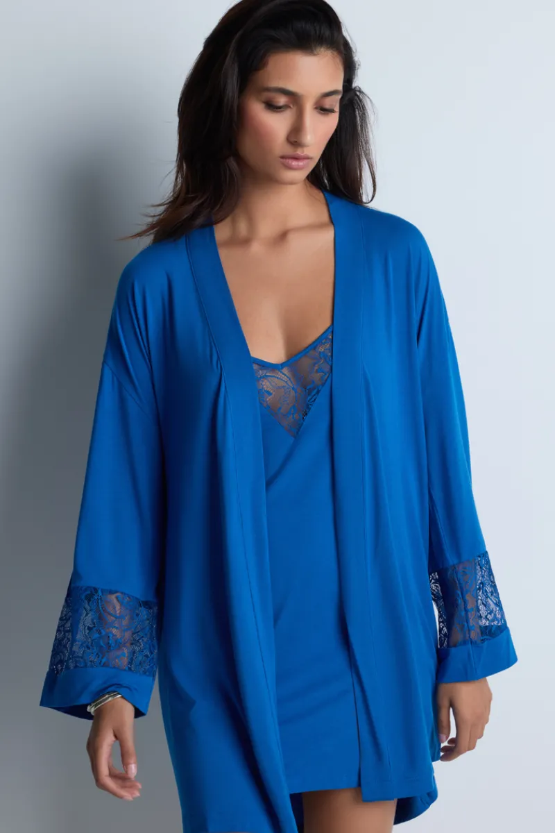 Kimonos & Robes | Sexy Lingerie>Aubade Lazy Days Kimono in Blue