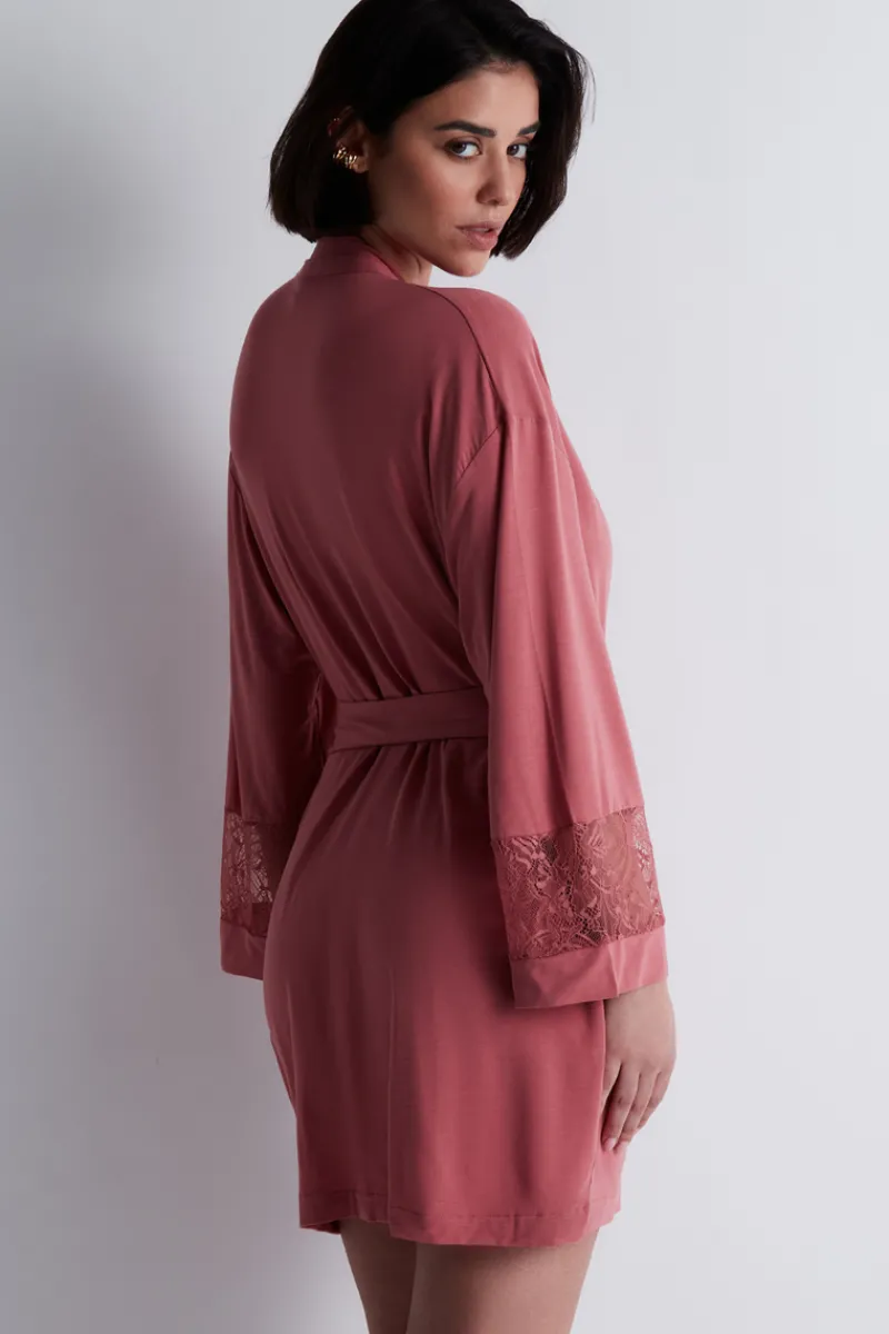 Kimonos & Robes | Sexy Lingerie>Aubade Lazy Days Kimono in Rosewood