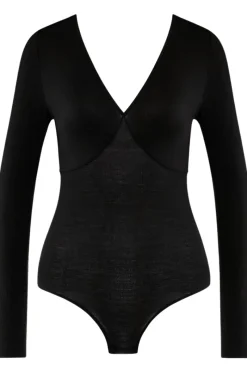 Sexy Lingerie | Luxury French Lingerie>Aubade Lazy Days Long-Sleeved Bodysuit Black