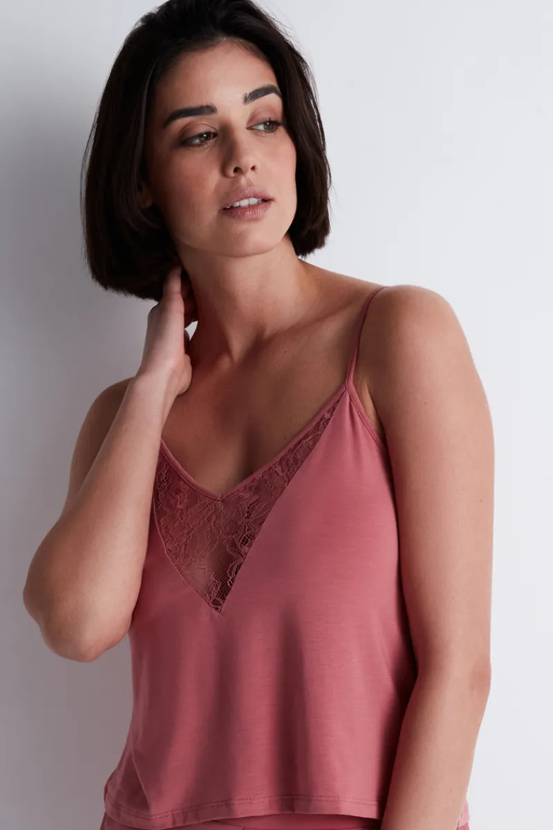 Pyjama Tops | Sexy Lingerie>Aubade Lazy Days Top Rosewood