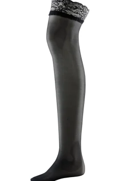 Sheer Hold Ups | Black Hold Ups>Aubade Les Bas D’ Lace Top Hold Ups 30 Denier Black