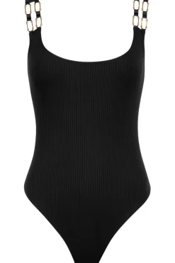 Sexy Lingerie | Luxury French Lingerie>Aubade Les Bodys Ribbed Knit Bodysuit in Black