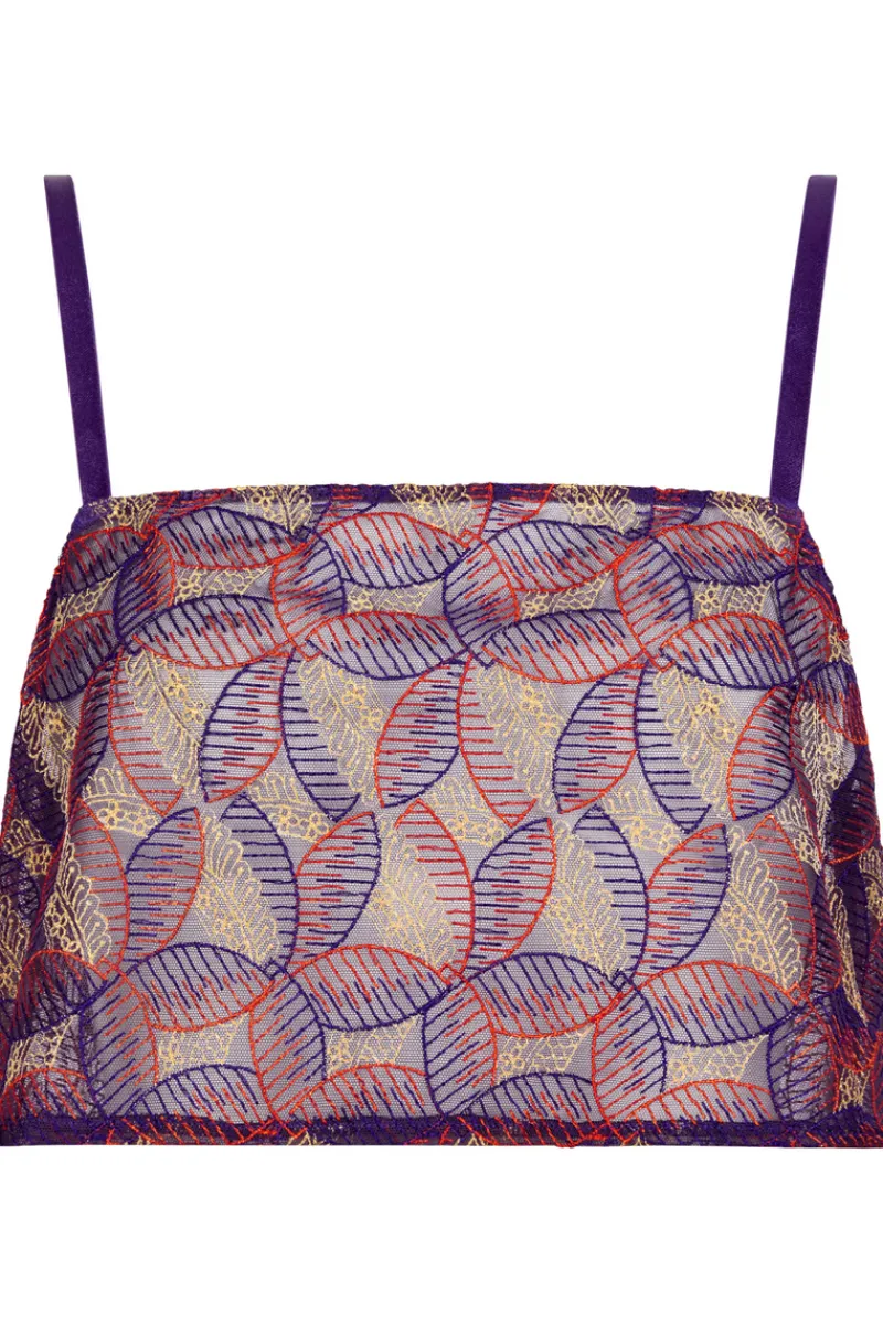 Pyjama Tops | Sexy Lingerie>Aubade Life Celebration Embroidered Cropped Cami VividPurple