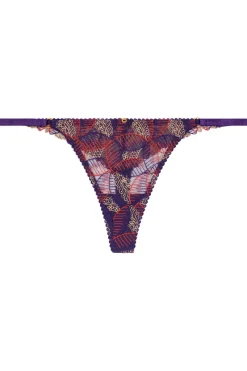 Sexy Lingerie | Luxury French Lingerie>Aubade Life Celebration Embroidered Thong VividPurple