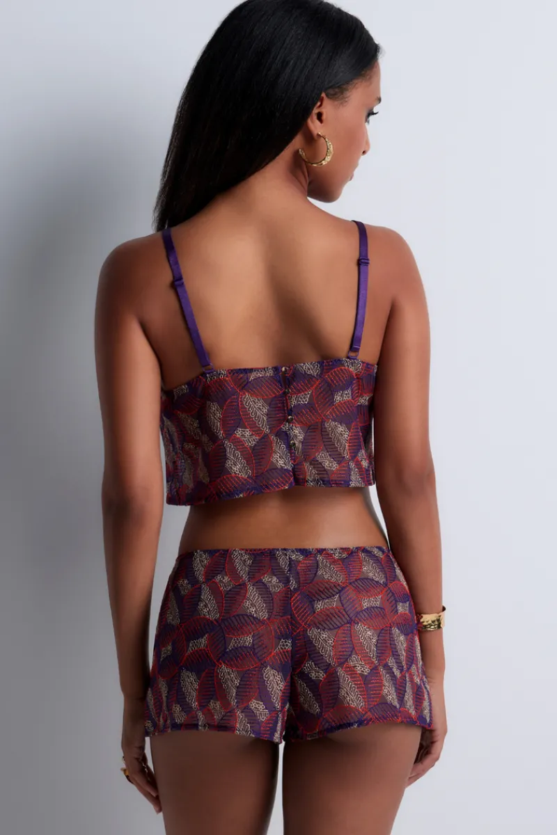 Pyjama Tops | Sexy Lingerie>Aubade Life Celebration Embroidered Cropped Cami VividPurple