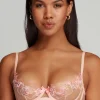 Plunge Bras | Balconette Bras & Demi Bras>Agent Provocateur Lindie Demi Cup Plunge Bra Baby Pink