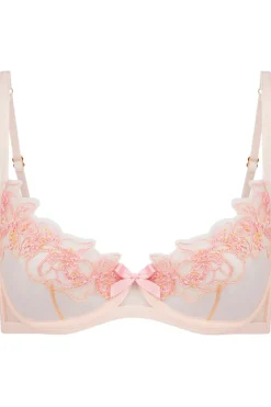 Plunge Bras | Balconette Bras & Demi Bras>Agent Provocateur Lindie Demi Cup Plunge Bra Baby Pink