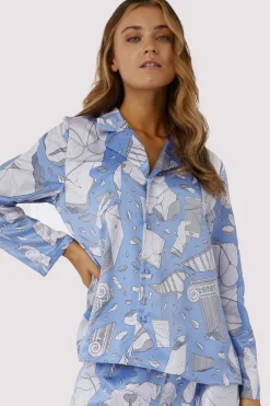 Pyjama Tops | £30 And Under>Playful Promises Logan Spector Long Pyjama Shirt, , Size UK 16 Statues