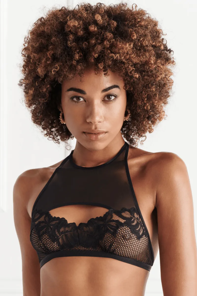 Sexy Lingerie | Sheer Lingerie>Bracli London Halterneck Bra Black