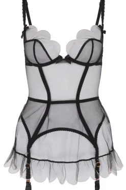 Underwired Bras>Agent Provocateur Lorna Black Basque Black/Pink