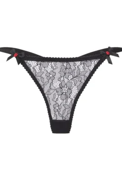 Sheer Lingerie | Thongs & G-strings>Agent Provocateur Lorna Lace Mini Thong Black