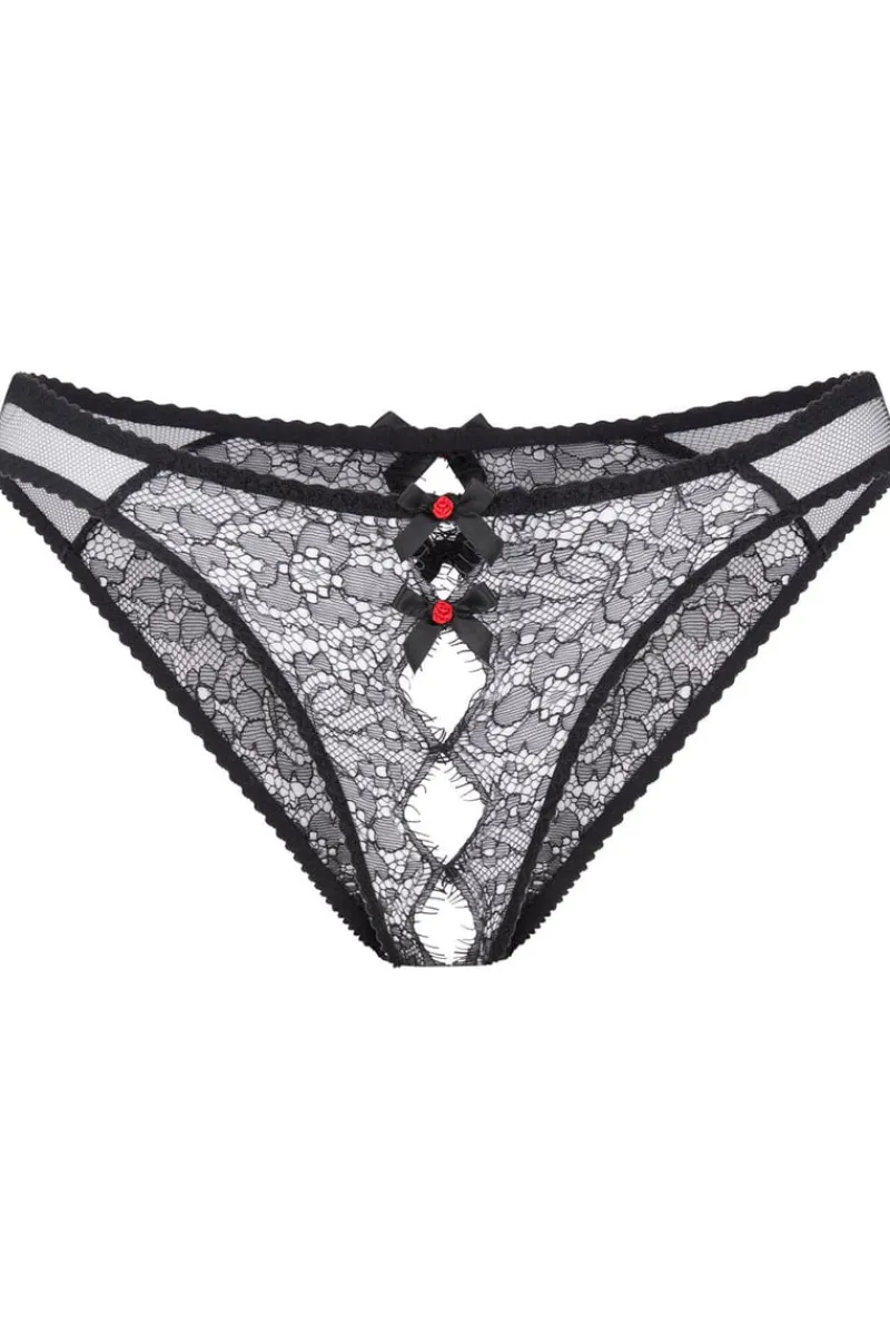 Crotchless Lingerie | Sheer Lingerie>Agent Provocateur Lorna Lace Ouvert Black