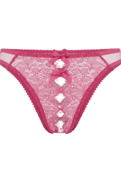 Crotchless Lingerie | Sheer Lingerie>Agent Provocateur Lorna Lace Ouvert Fuchsia, Size 2 (UK 8)