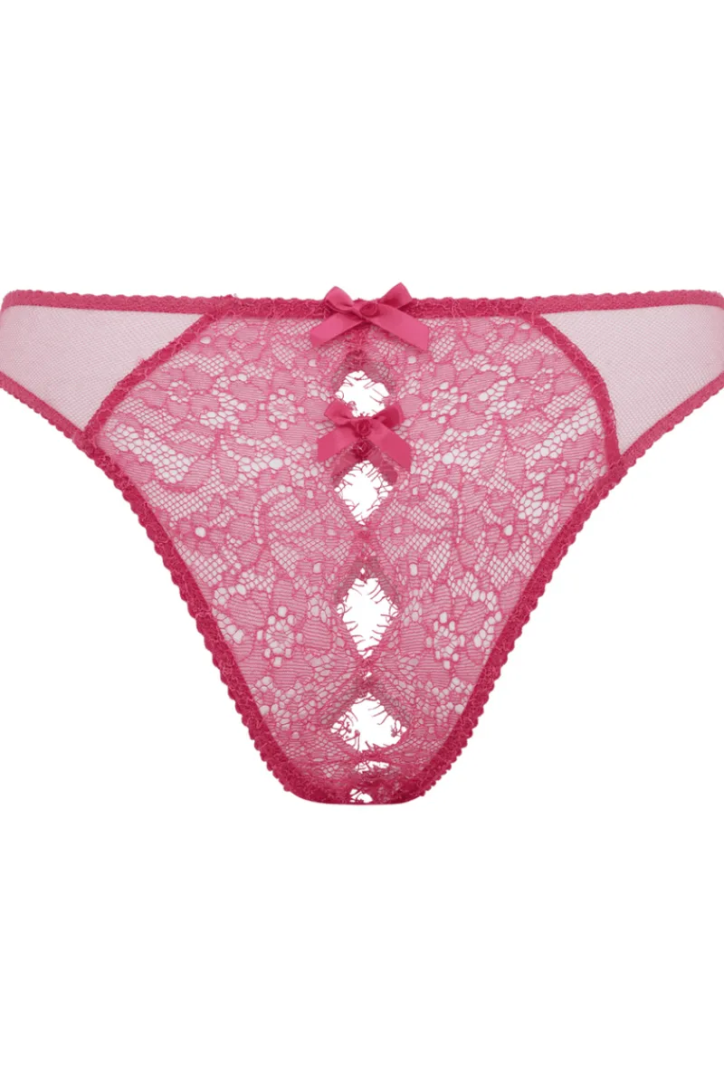 Crotchless Lingerie | Sheer Lingerie>Agent Provocateur Lorna Lace Ouvert Fuchsia, Size 2 (UK 8)