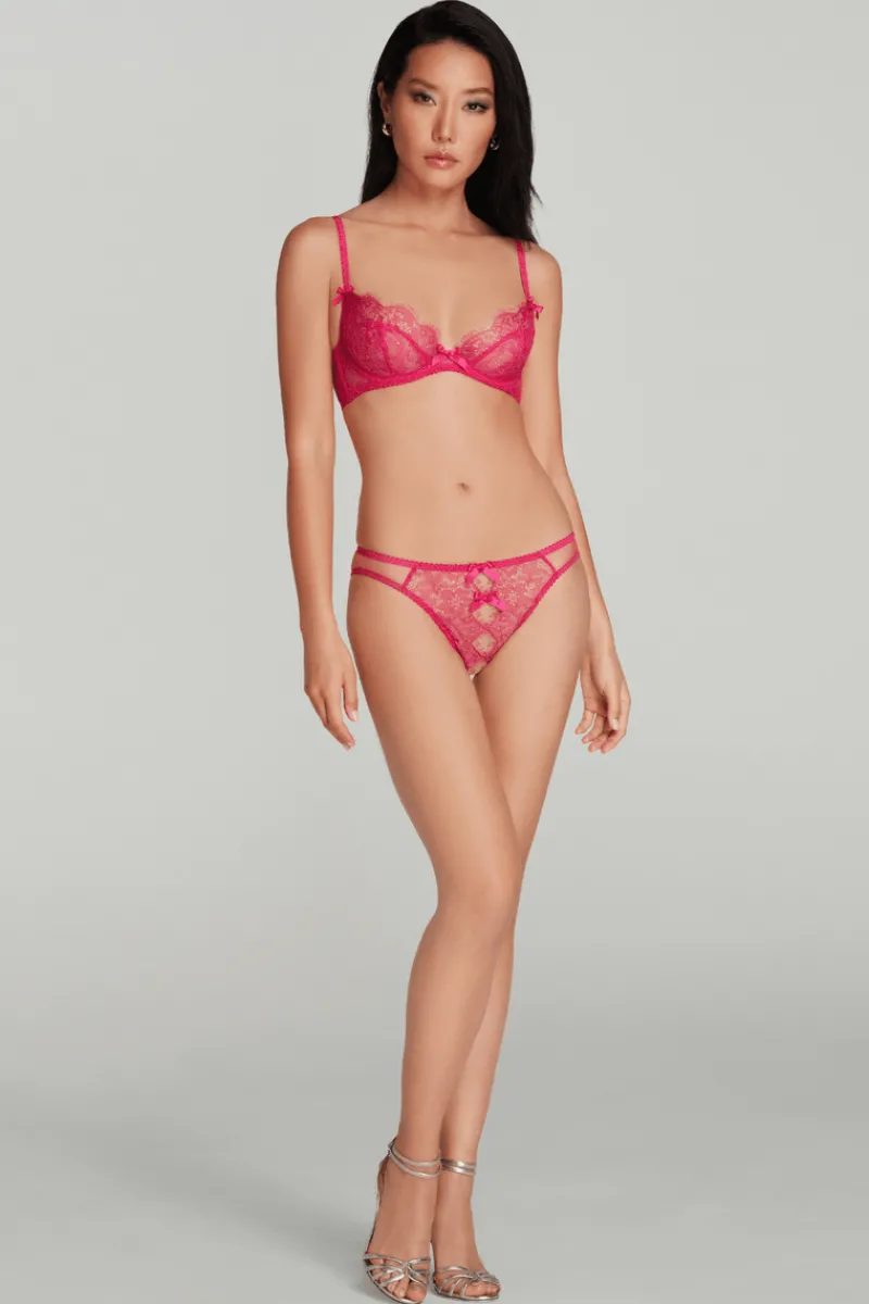 Crotchless Lingerie | Sheer Lingerie>Agent Provocateur Lorna Lace Ouvert Fuchsia, Size 2 (UK 8)
