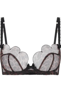 Sheer Lingerie | Plunge Bras>Agent Provocateur Lorna Plunge Bra Leopard
