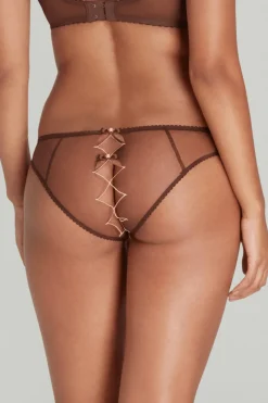 Crotchless Lingerie | Sheer Lingerie>Agent Provocateur Lorna Ouvert in Chestnut