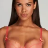 Sheer Lingerie | Plunge Bras>Agent Provocateur Lorna Plunge Bra Coral/Orange